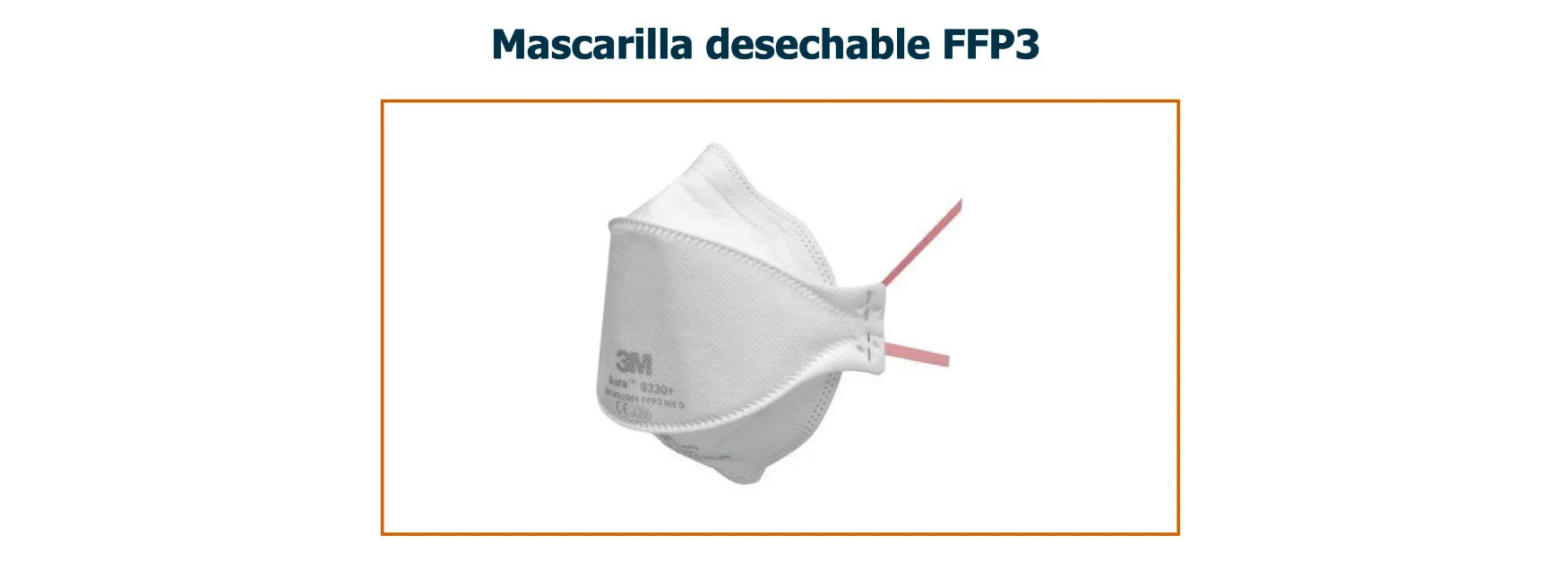Mascarilla desechable FFP3 con cintas rosas para una protección respiratoria de alto nivel.