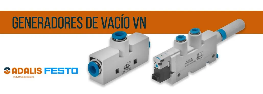 Generadores de vacío VN Festo con diseño compacto y conexiones neumáticas