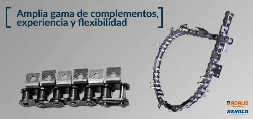 Cadenas de transmisión Renold con accesorios industriales