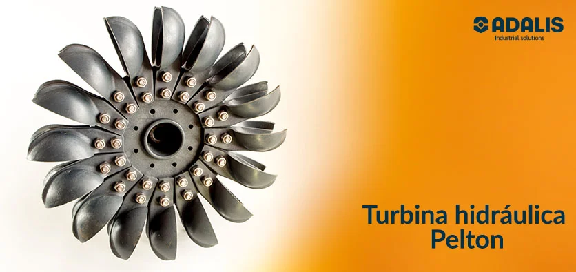 Turbina hidráulica tipo Francis de acero pulido vista superior