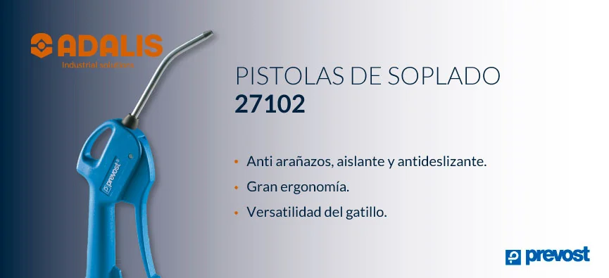 Pistola de aire comprimido Prevost 27102 con gran ergonomía