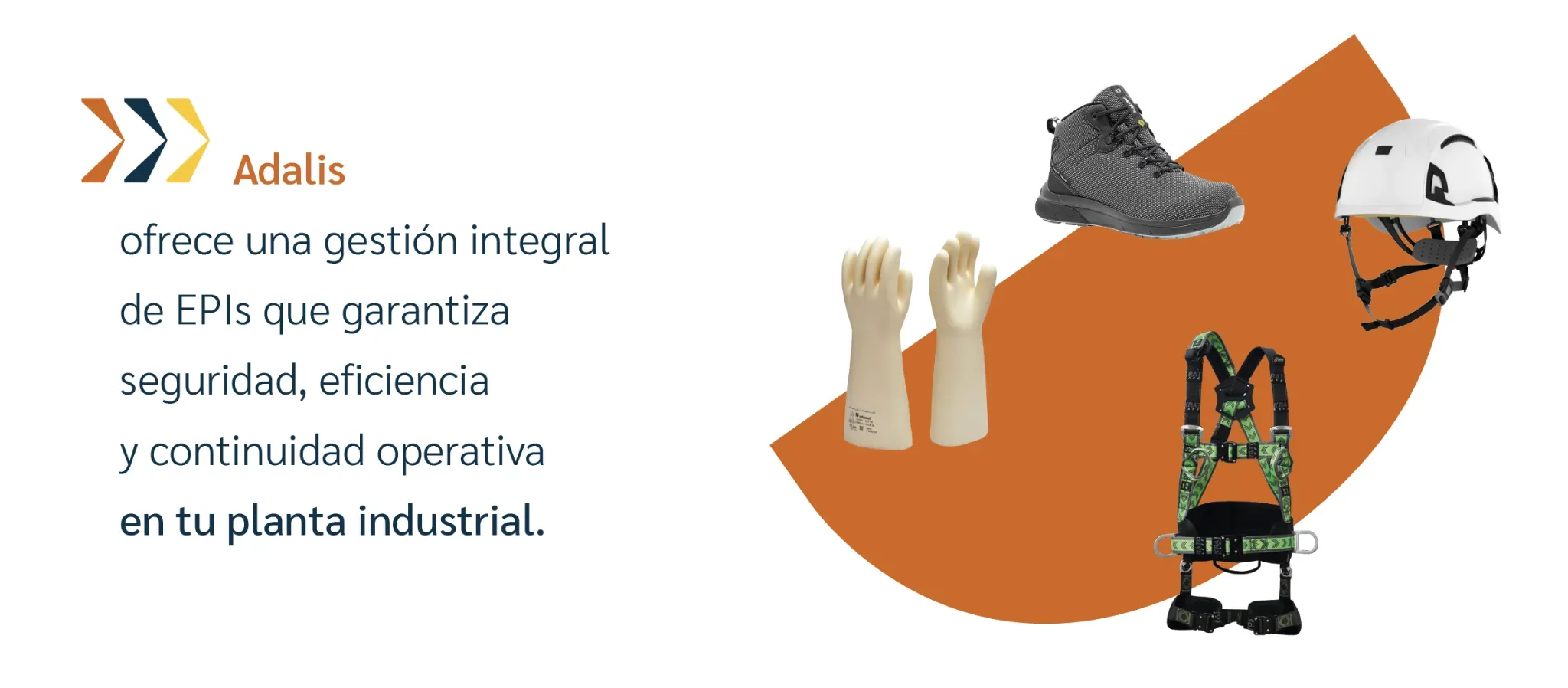 Botas, guantes dieléctricos, casco y arnés sobre gráfico corporativo