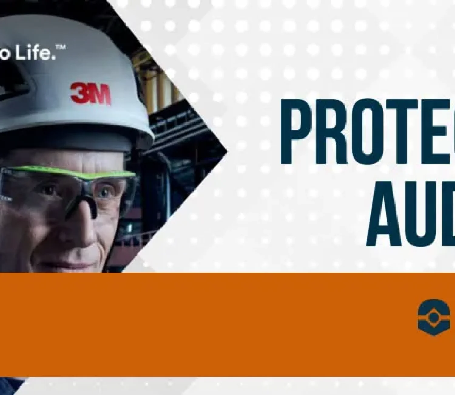 Industrial worker wearing hearing protection with 3M branding