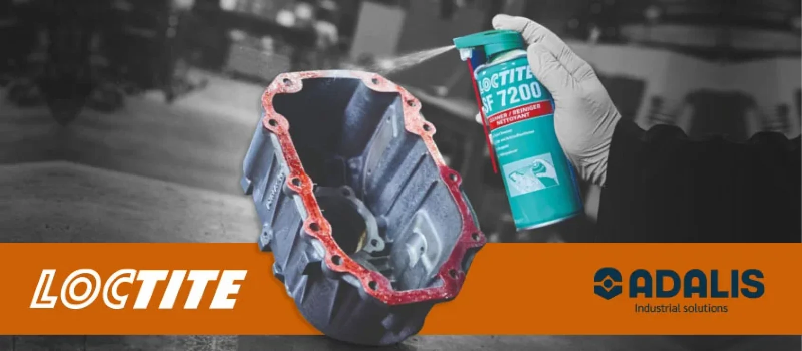 Aplicación de Loctite SF 7200 sobre carcasa mecánica para quitar sellador