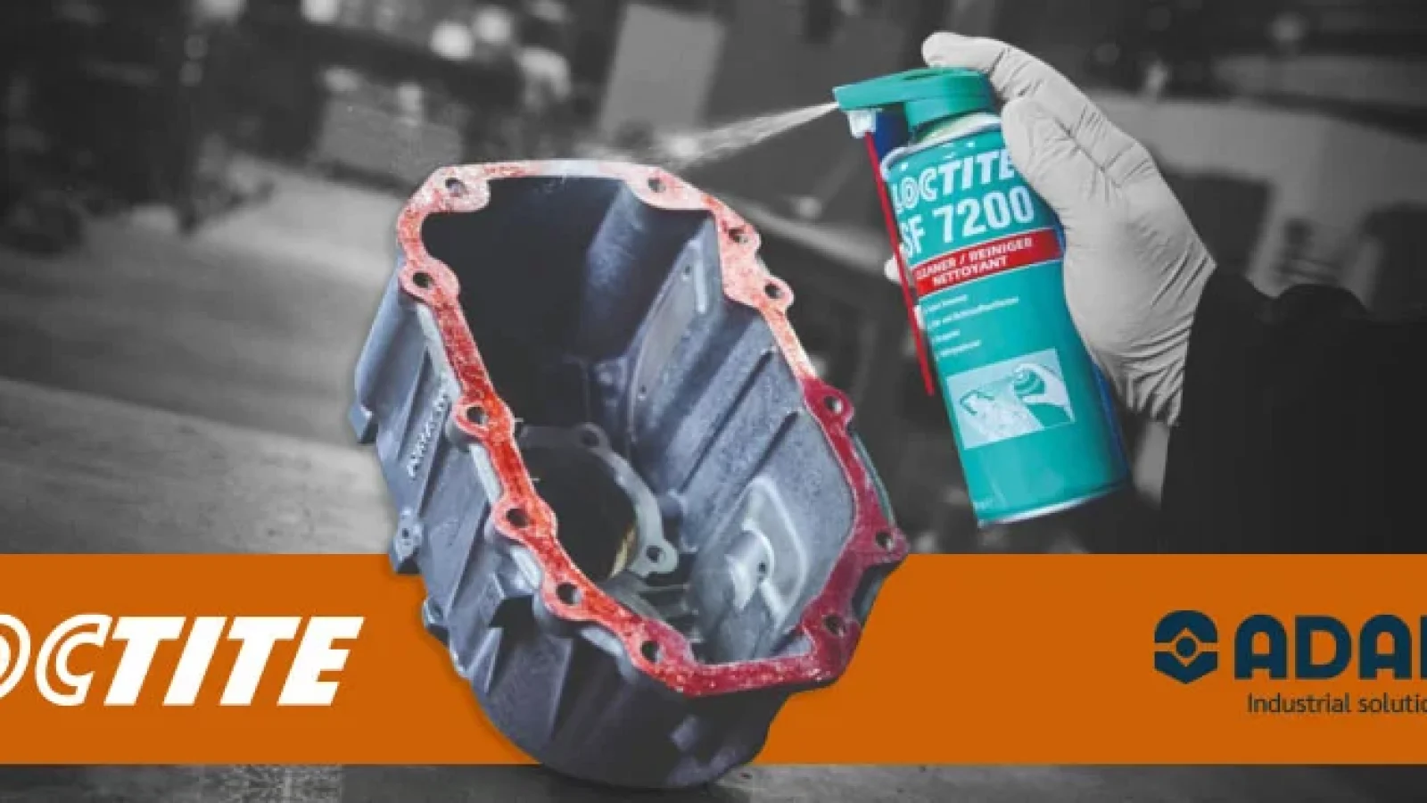 Aplicación de Loctite SF 7200 sobre carcasa mecánica para quitar sellador