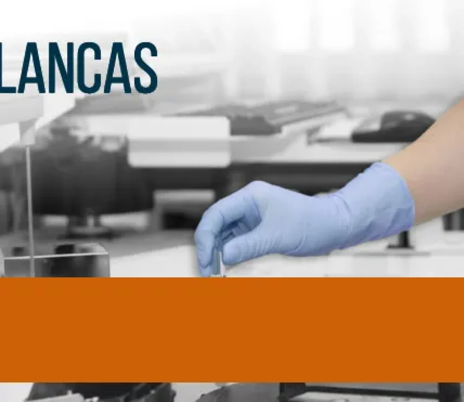 Gloved hands handling test tube in cleanroom lab environment