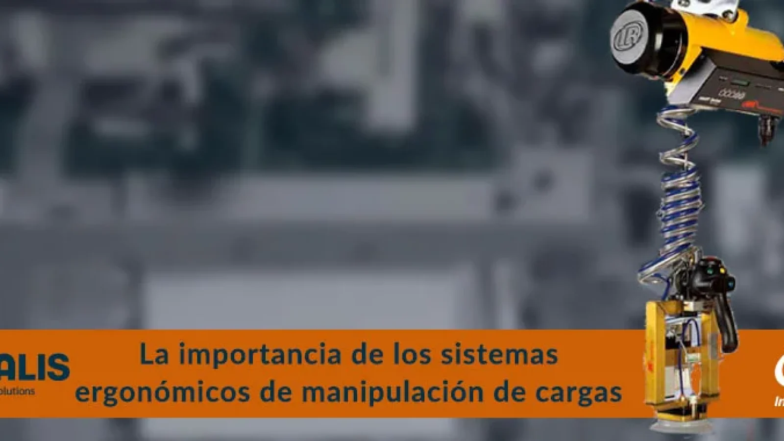 Sistema ergonómico de manipulación de cargas Ingersoll Rand expuesto.
